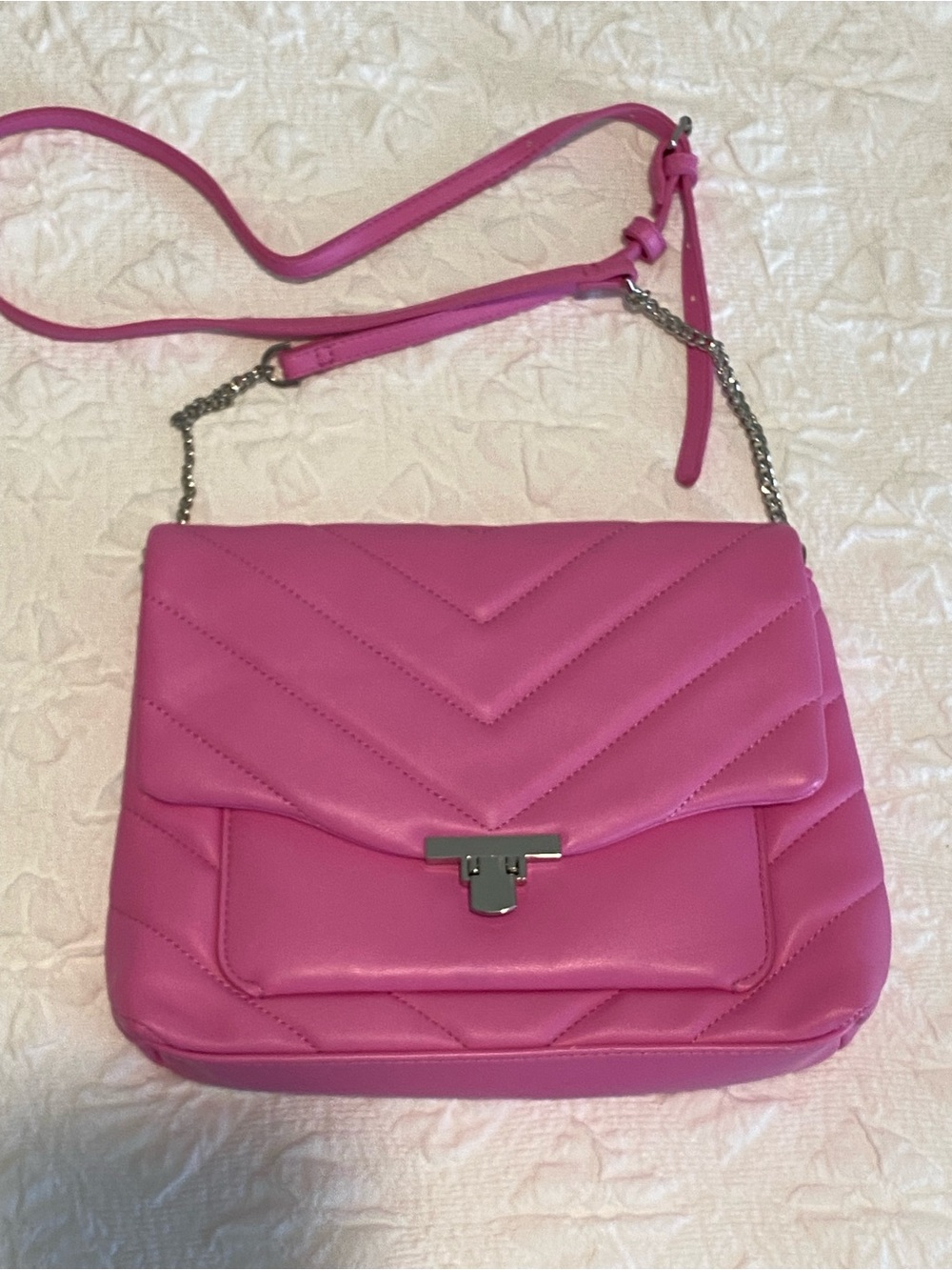 a new day Hot Pink Quilted Crossbody Shoulder Bag